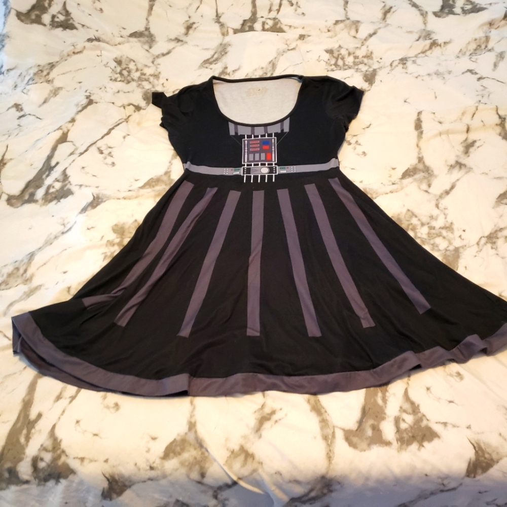 Darth Vader nerd fandom star wars skater dress casual cosplay costume black